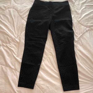 Talbots skinny ankle black with polka dot leggings